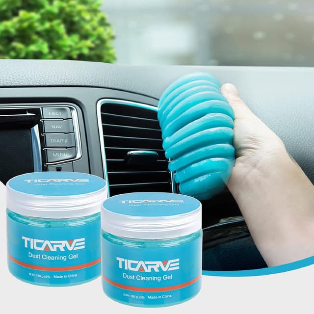 Thumbnail 6 de TICARVE Car Cleaning Gel 2 Pack – Reusable sticky putty for vents, dashboard & electronics