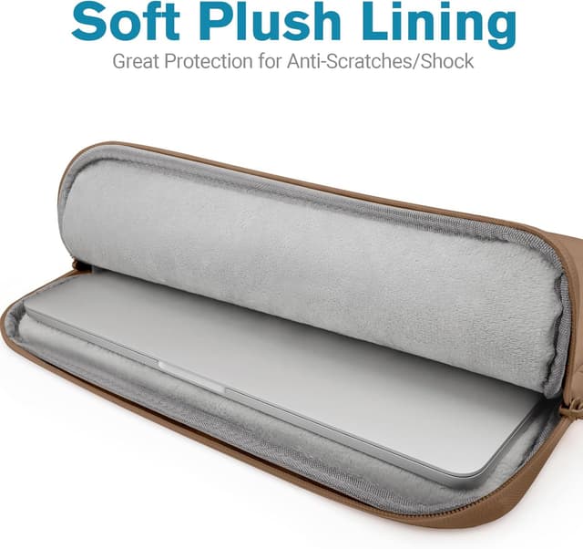 Detalle de TECOOL 16 Inch Laptop Case Sleeve for MacBook Pro 16 (M5/M4/M3/M2/M1) and 16-inch Laptops, Brown