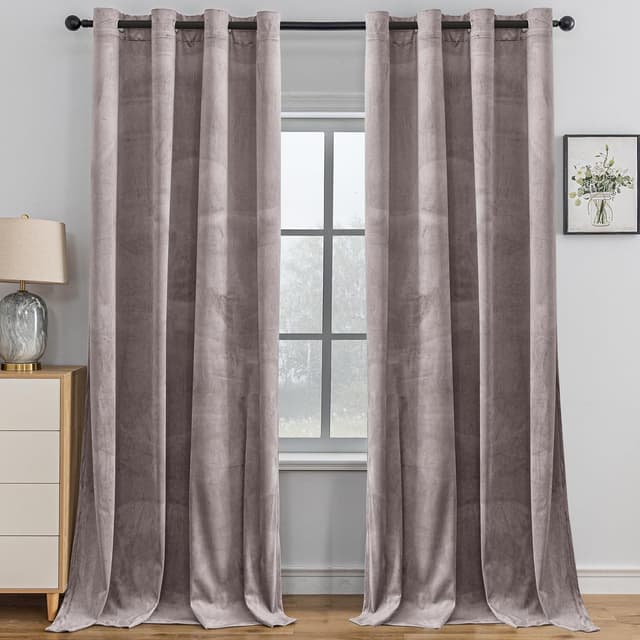 Imagen de YSTELLAA Rideaux Velours Occultants 140×180 Rose Gris en OfertitasTOP