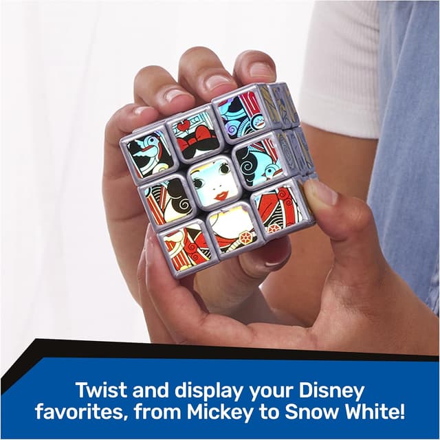 Detalle de Rubik’s Zauberwürfel Disney 100 Jubiläum 3x3 Metallic Platin – 3x3 Zauberwürfel mit Disney-Motiven