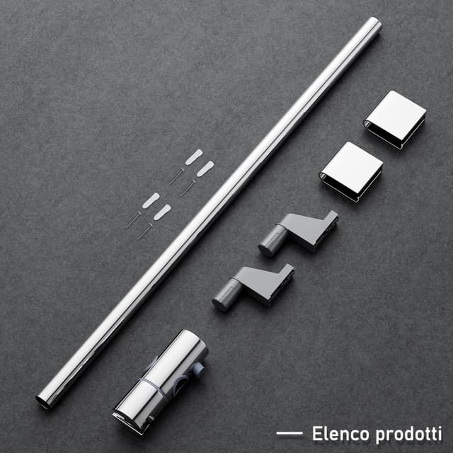 Detalle de Asta doccia saliscendi Morado in acciaio inox, binario cromo regolabile in altezza (70 cm)