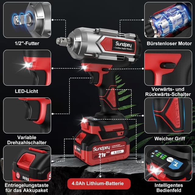Thumbnail 1 de Sundpey 8000mAh Akku Schlagschrauber đ
