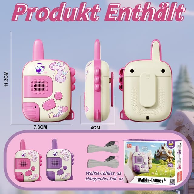 Detalle 1 de 2PCS Einhorn Walkie-Talkies Kinder für 3+