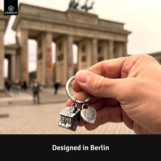 Detalle de LANOLU Portachiavi mini casa vintage in metallo argento “argento vintage”