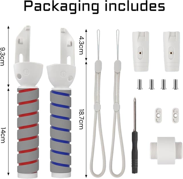 Detalle 2 de OldPAPA 3-in-1 VR Gorilla Tag Long Arms Sticks for Meta Quest 3/3S (White) with Dual Controller Extension Grip