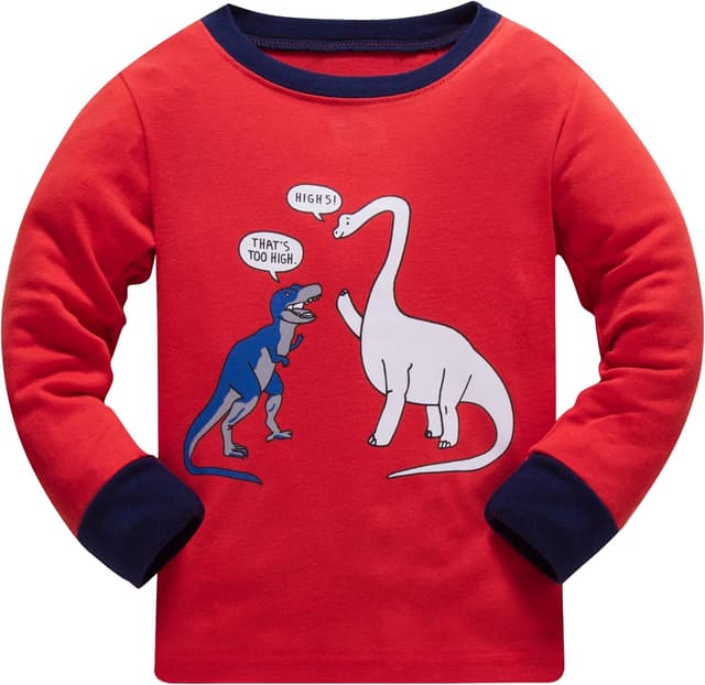 Detalle de SOIBEEN Jungen-Dinosaurier-Pyjamas 4-teilig aus Baumwolle (1–12 Jahre)