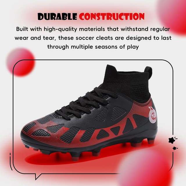 Detalle de WOwallet Fußballschuhe für Kinder (Jungen & Mädchen) – robuste Sport-Outdoor-Schuhe mit hohem Schaft