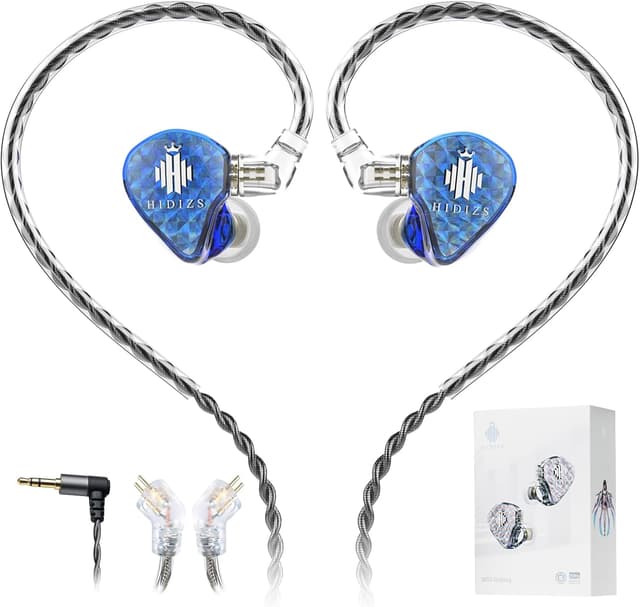 Detalle de Hidizs MS1-Galaxy wired in-ear monitor earphones (IEM) with 3.5mm plug and detachable mic cable
