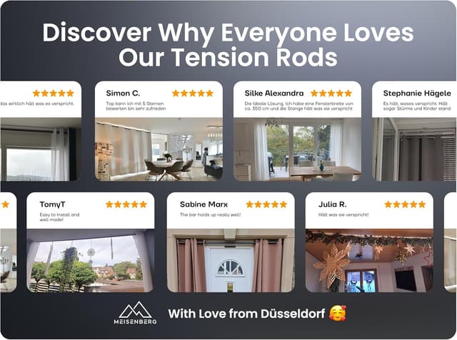 Thumbnail 6 de MEISENBERG Tringle Rideau Sans Percage 50–80 cm Noir