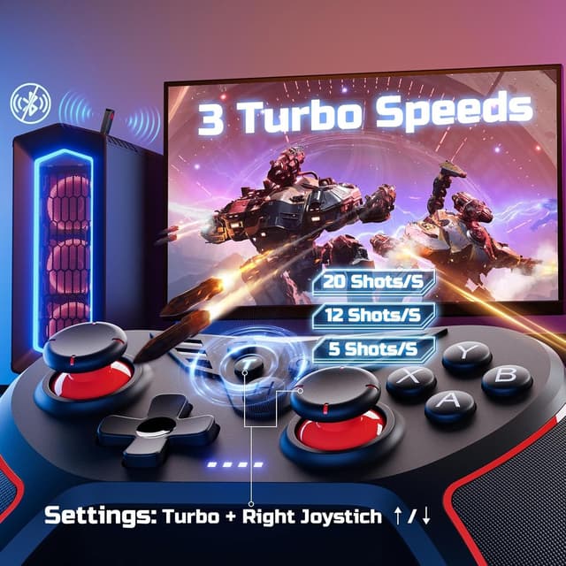 Detalle de RivalPlay Wireless Controller for PC with Hall Effect joysticks, 2.4G & wired 1000Hz, remappable buttons