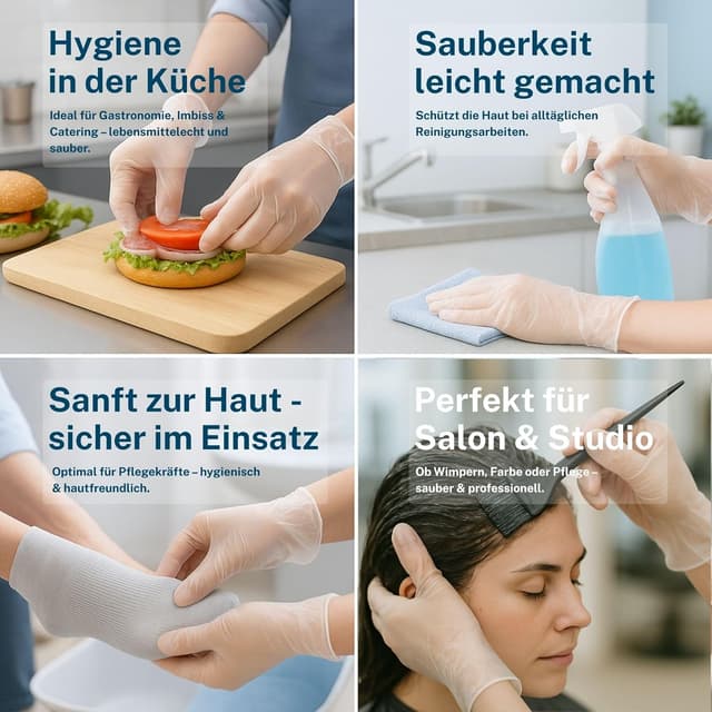 Detalle 2 de Viawant Vinylhandschuhe 100 Stück Größe M