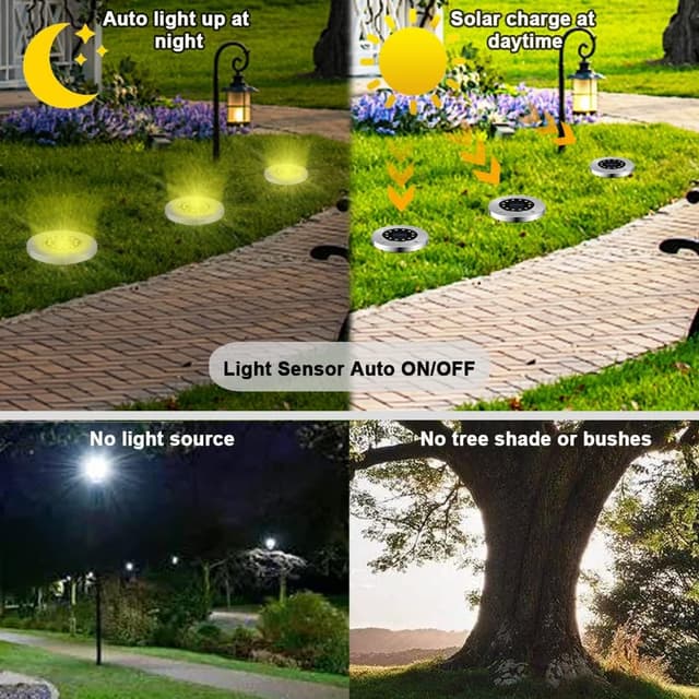 Detalle 2 de Bowfar Solar-Bodenleuchten Außen 12 Stück
