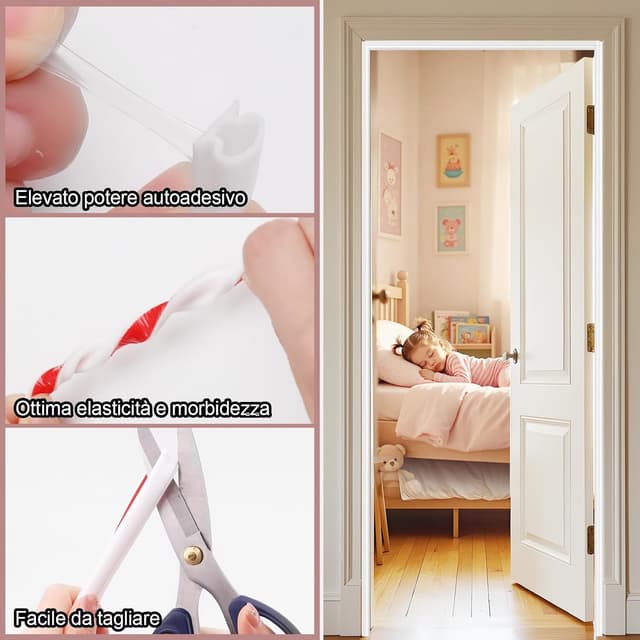 Detalle de Hzetuu guarnizione adesiva per finestre e porte 7 m bianco