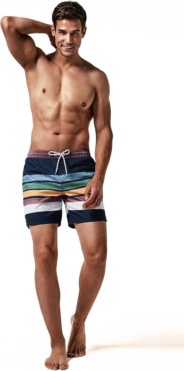 Detalle de MaaMgic Men’s Quick-Dry Swimming Shorts with Mesh Lining (Trunks, Casual Lounge Style)