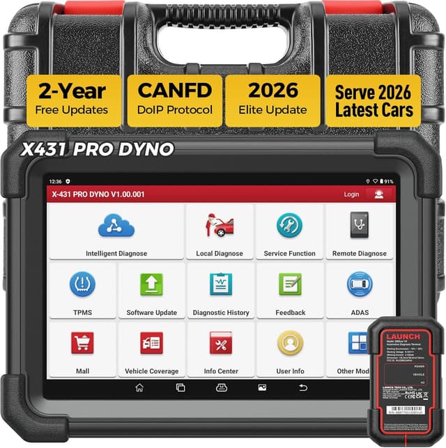 Detalle de LAUNCH X431 PRO DYNO OBD2, 38+ services