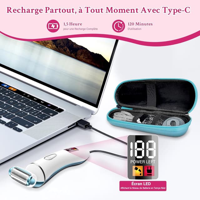 Thumbnail 5 de Ruycllo Rasoio Elettrico Donna 2 in 1 trimmer bikini impermeabile IPX7 🪒