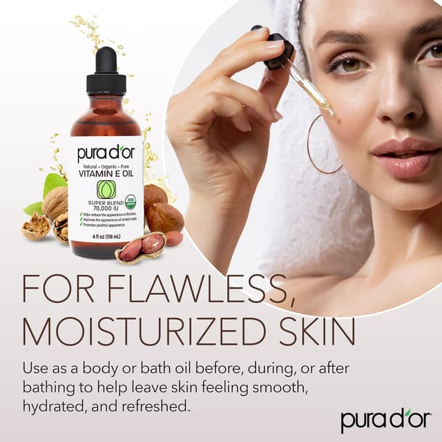 Thumbnail 4 de PURA D'OR 4 Oz Organic Vitamin E Oil for Skin & Hair