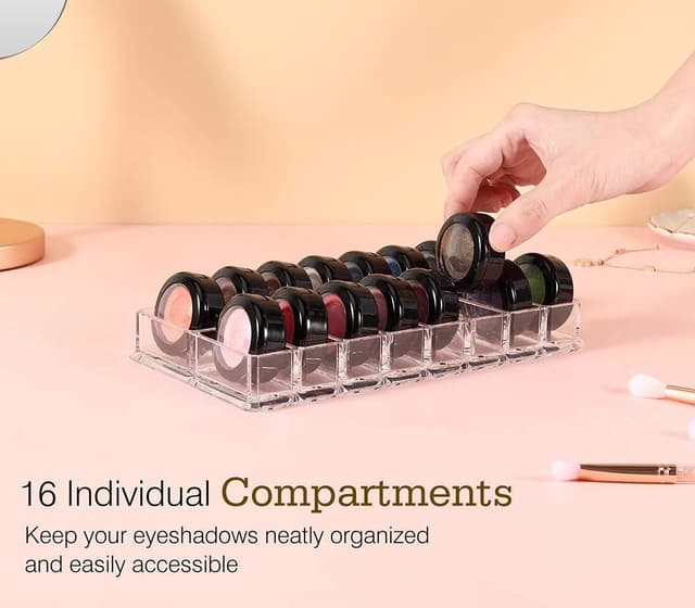 Detalle 1 de Luxspire acrylic eyeshadow organiser 16 slots