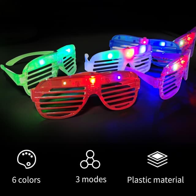 Detalle de SZHFU 36-piece neon shutter glasses party set (6 colours, 3 light modes)
