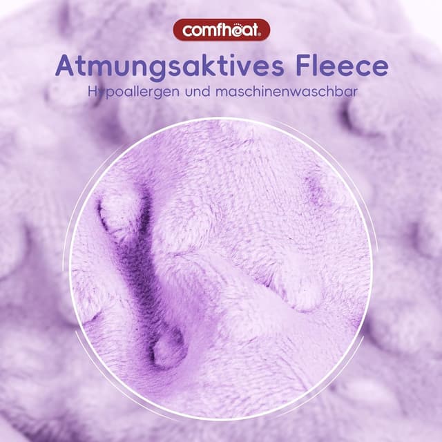 Detalle de comfheat Koliken- & Gas-Relief Tummy Wrap mit Leinsamen, beheizbar (0–3 Jahre, Lila)