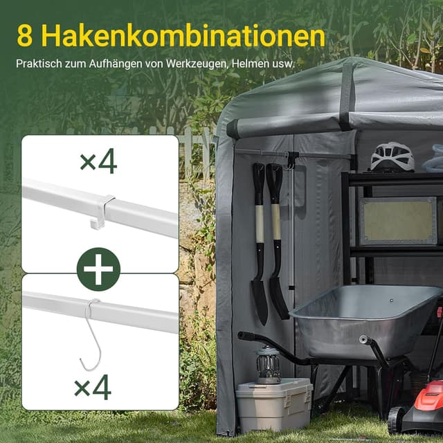 Thumbnail 1 de SoBuy KLS11-DG Fahrradgarage 120x163x176 cm