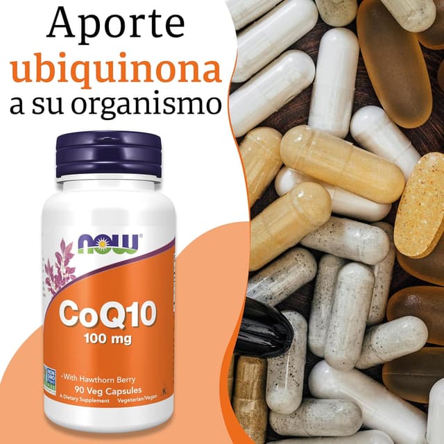 Thumbnail 1 de Now Foods CoQ10 100mg con Espino Blanco, 90 Comprimidos 💊