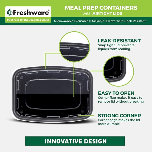 Thumbnail 4 de Freshware Meal Prep Containers 50 Pack 🍱
