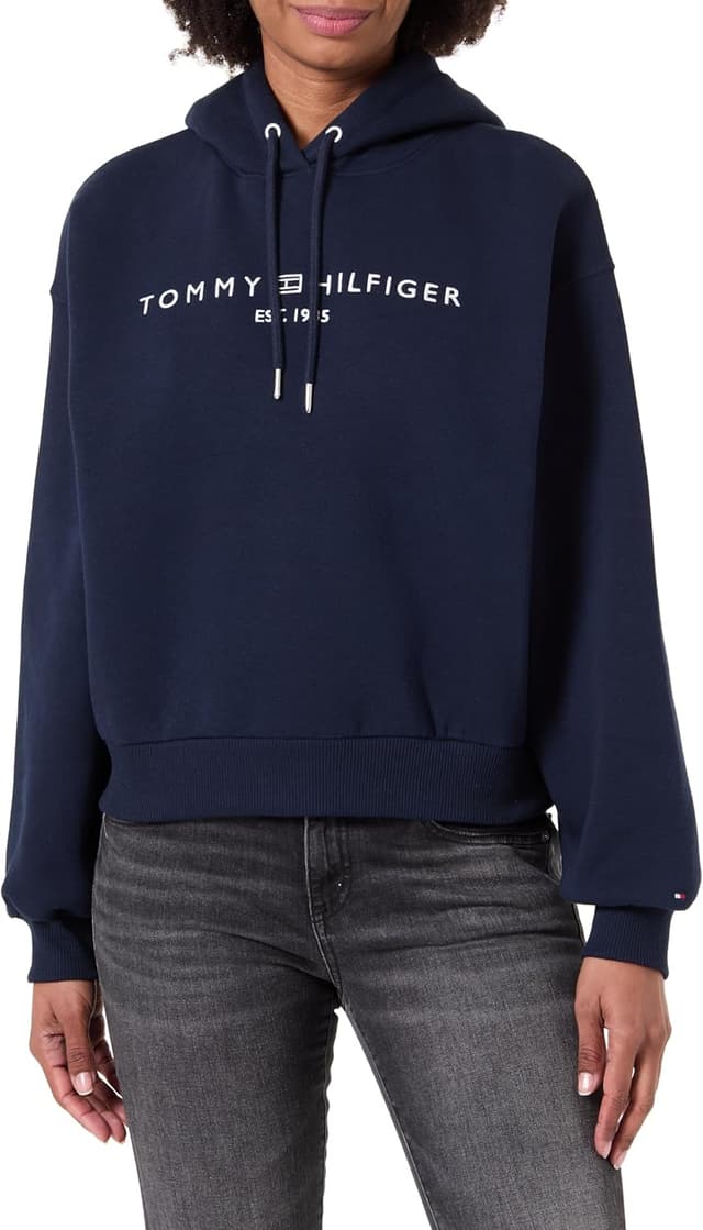 Detalle de Tommy Hilfiger Felpa con cappuccio donna con logo Corp Logo Mdrn Hoodie