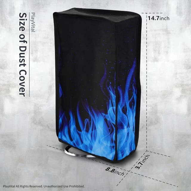 Thumbnail 4 de PlayVital Vertical Dust Cover for PS5 Slim ⌁ Blue Flame