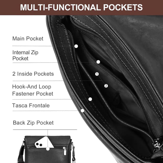 Thumbnail 5 de Leathario Bolso Bandolera Hombre 24x6x27 cm