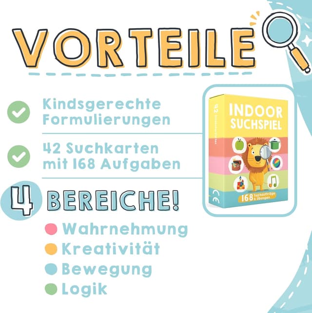 Detalle de TWIVEE Indoor Schatzsuche Karten für Kinder – Entdeckerkarten für drinnen, Lern- und Spielspaß ab 3 Jahren