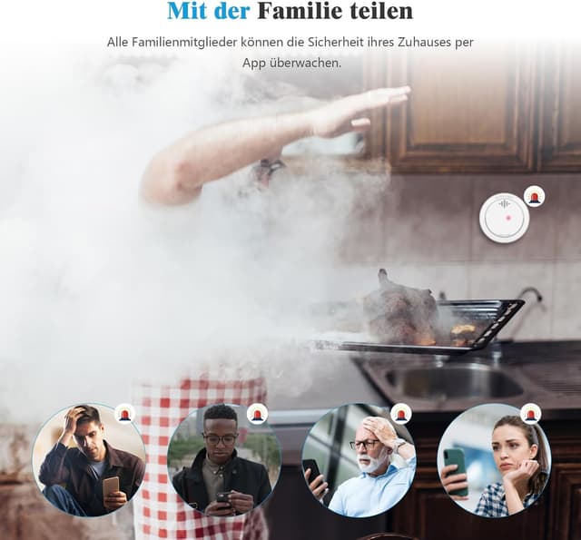 Detalle 1 de XINDUM Rauchmelder 3er-Set mit Basisstation