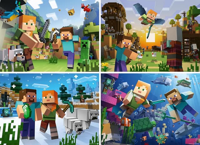 Detalle 2 de Ravensburger Kinderpuzzle Biome erforschen 4x100 Teile