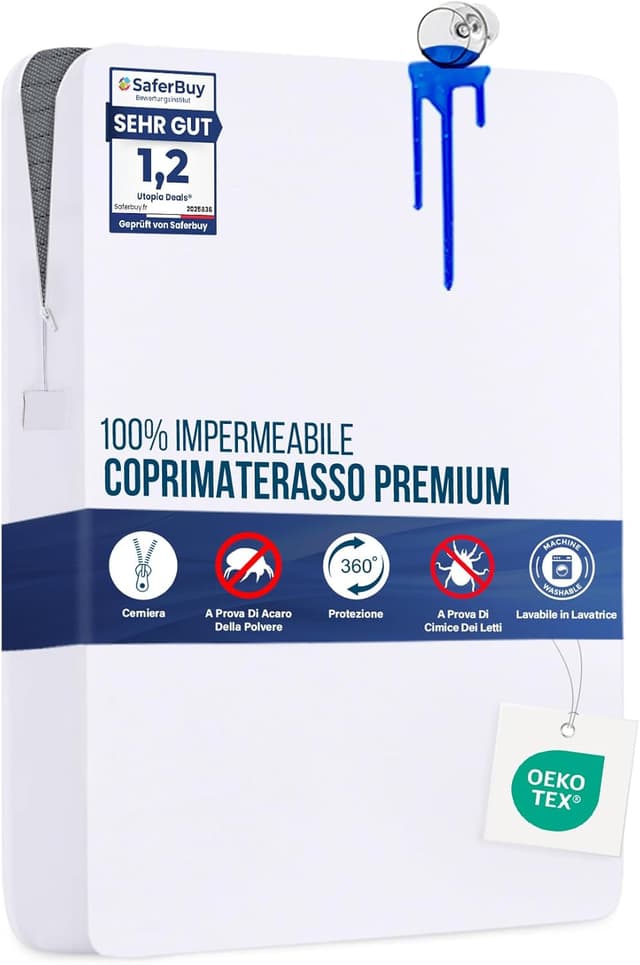 Thumbnail 6 de Utopia Bedding Coprimaterasso impermeabile 160x200