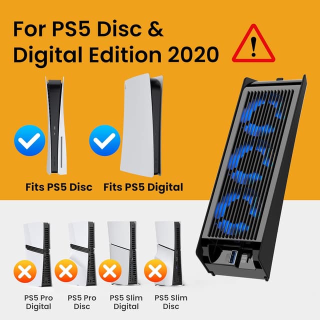 Detalle 2 de KIWIHOME PS5-Lüfter mit USB3.0 3‑Stufen