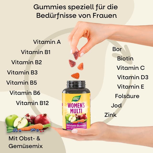 Detalle 2 de Multivitamin Gummibärchen 60 Stk für Frauen 🍬