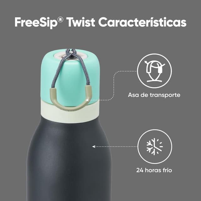 Thumbnail 1 de Owala FreeSip Twist Insulated Stainless Steel Water Bottle (24-oz) with Straw, Blue/Grey