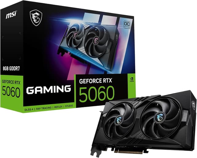 Detalle de MSI GeForce RTX 5060 8G Gaming OC – 8 GB GDDR7 (PCIe 5, HDMI 2.1b, DisplayPort 2.1b)