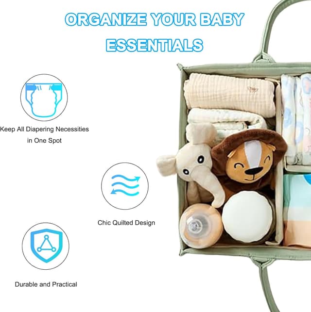 Detalle de Large Capacity Nappy Caddy Organizer for Nursery Storage & Travel