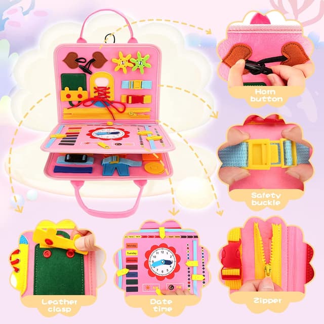 Detalle de Montessori busy board for toddlers 1-3 years