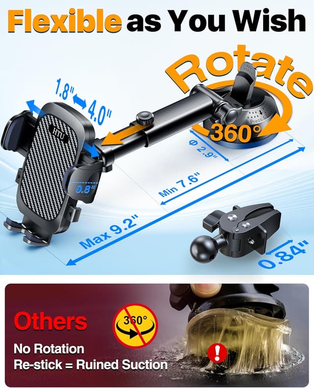 Detalle 2 de HTU Car Phone Holder 360° Rotation