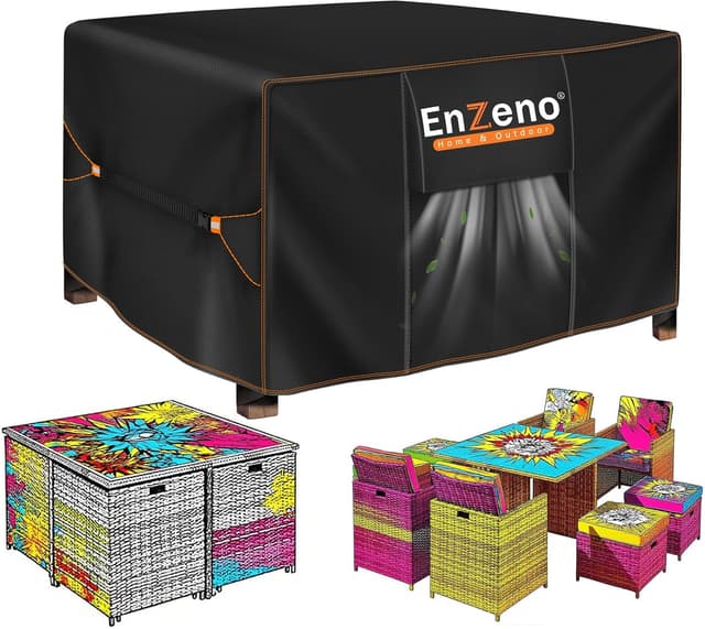 Imagen de Enzeno Cube garden table cover 125x125x74 cm en OfertitasTOP