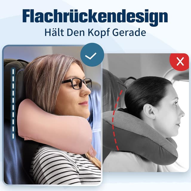 Detalle 2 de Cirorld Nackenkissen Flugzeug mit Memory Foam, verstellbarem Design & Zubehör-Set