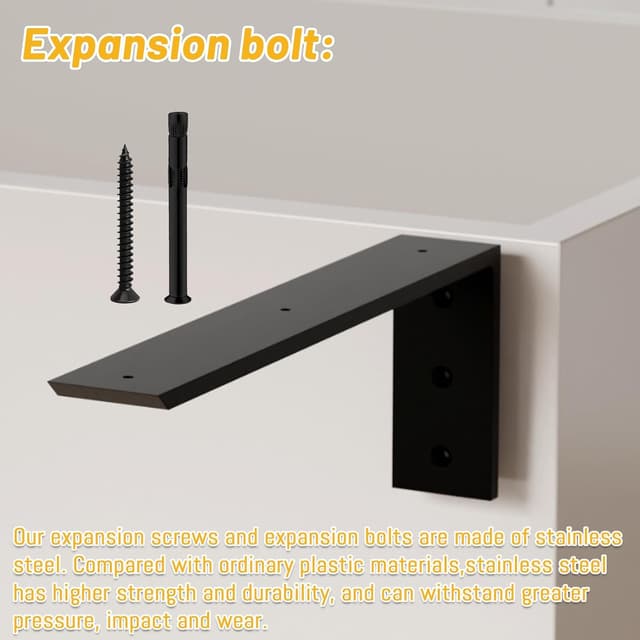 Detalle de Cuguords 20-Inch Countertop Support Bracket (4-Pack, 3/8-Inch Thick) for Granite, Quartz & More