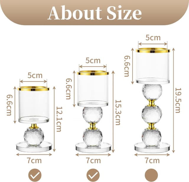 Detalle 2 de Sziqiqi Kristall Kerzenständer Set 2-teilig