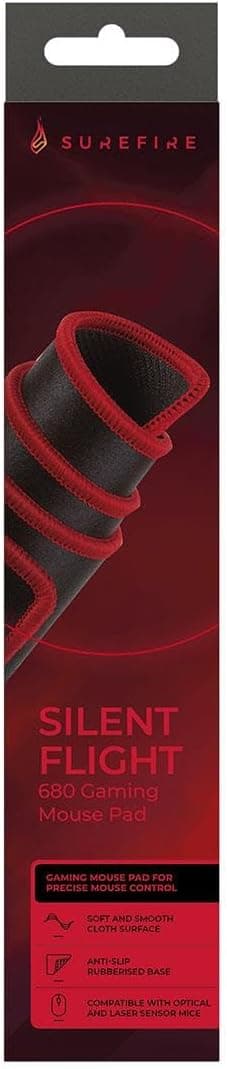 Detalle 2 de SureFire Silent Flight 680 Gaming-Mauspad (680 x 280 x 3 mm) – rutschfeste Gummi-Basis