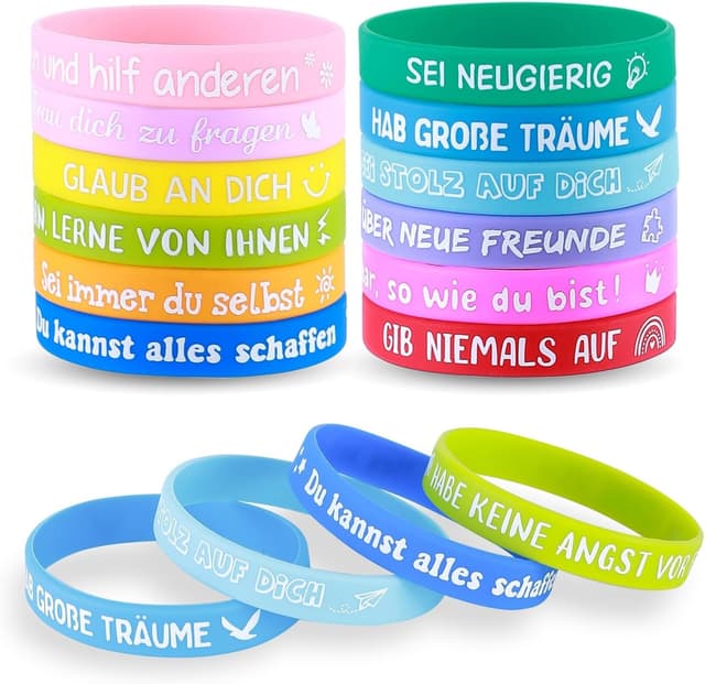 Detalle de HOKYYCC Motivationsarmbänder Kinder 6 cm 🎗