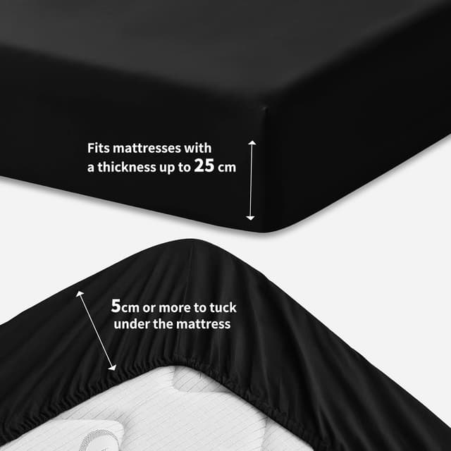 Thumbnail 3 de RUIKASI Drap Housse 140x190 Noir