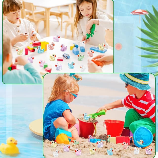 Thumbnail 6 de DULEFUN 100pcs Mini Glitter Ducks resin figurines 🐥