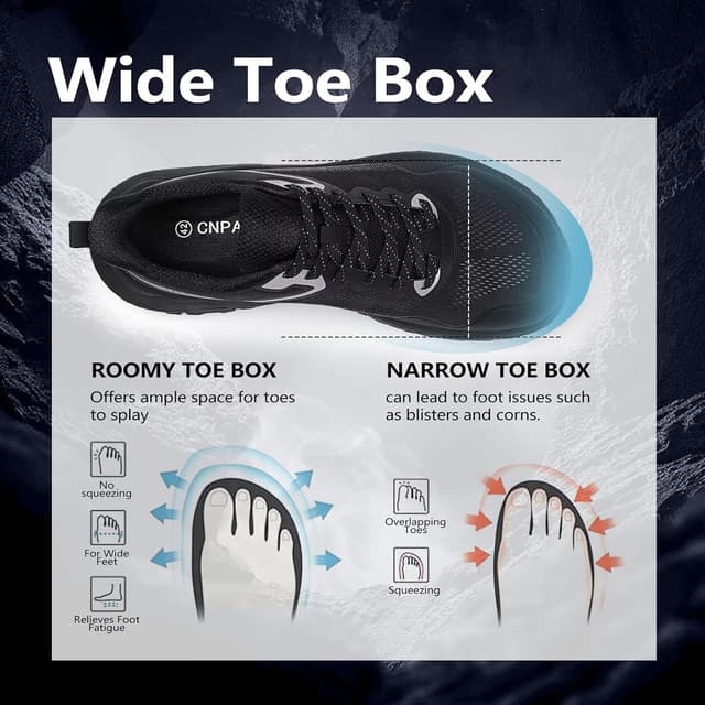 Detalle 2 de CNPAWS Wide Trail Running Shoes with Wide Toe Box — Barefoot-Style Road & Trail Sneakers